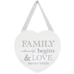 HEART PLAQUE FAMILY NEVER ENDS