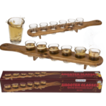 SHOOTER GLASS WITH WOODEN SLAT